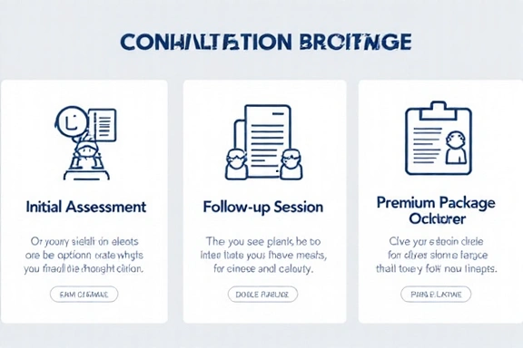 A graphic illustrating different consultation package options.